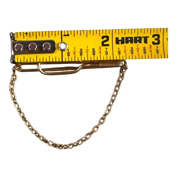 Vintage Swank 12K Gold Filled Tie Bar With Chain Elegant Mens Accessory Dad Gift - Picture 4 of 4